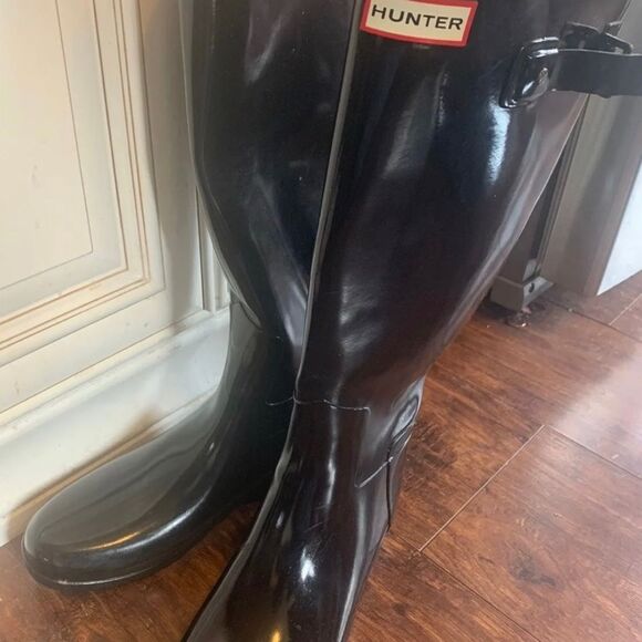 Hunter Women's Original Classic Tall Rain Boot's - Rubber - Black Matte G/A Sz 9 - Picture 1 of 7